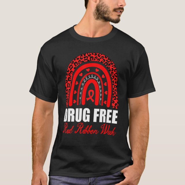 Drug Free Red Ribbon Week Awareness T-Shirt (Front)