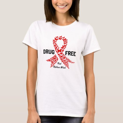 Drug Free Red Ribbon Week Awareness T_Shirt