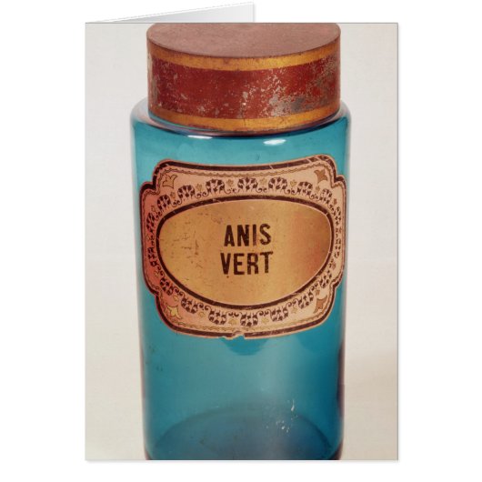 Drug Jar, with label for Anis Vert, c.1860 (Front)