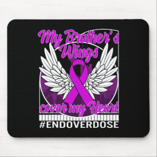 Drug Overdose Awareness My Brother's Wings Cover M Mouse Pad