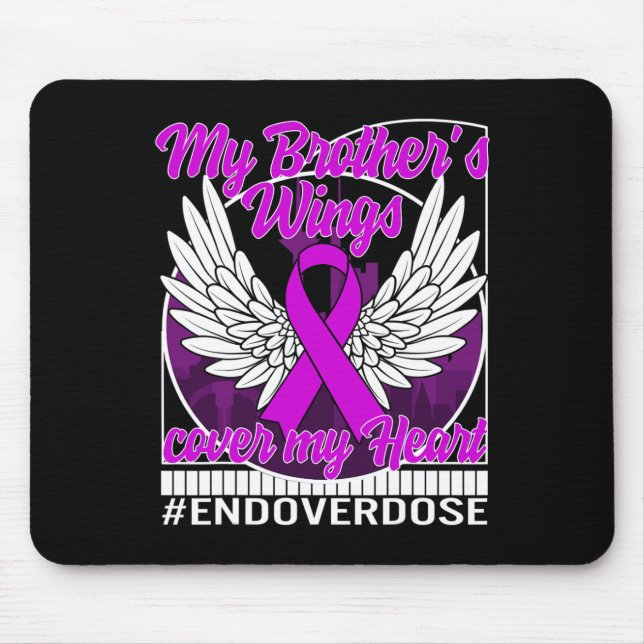 Drug Overdose Awareness My Brother's Wings Cover M Mouse Pad (Front)
