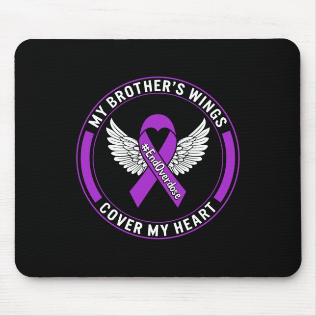 Drug Overdose Awareness My Brother's Wings Cover M Mouse Pad (Front)