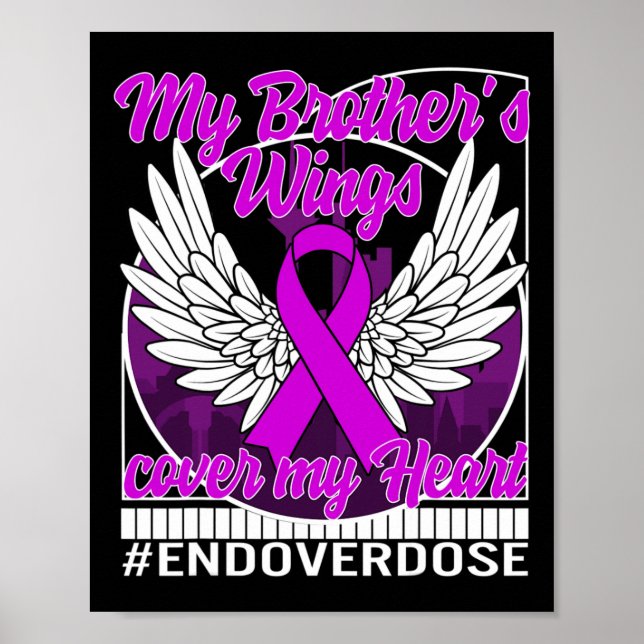 Drug Overdose Awareness My Brother's Wings Cover M Poster (Front)