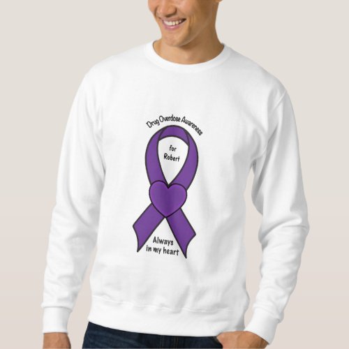 Drug Overdose Awareness Ribbon Name Customizable Sweatshirt