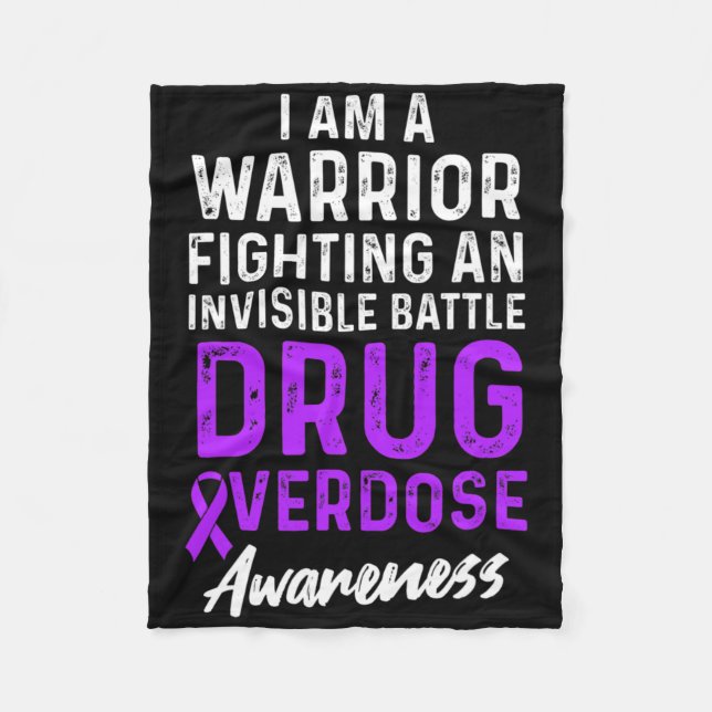 Drug Overdose Awareness Warrior Survivor 3  Fleece Blanket (Front)