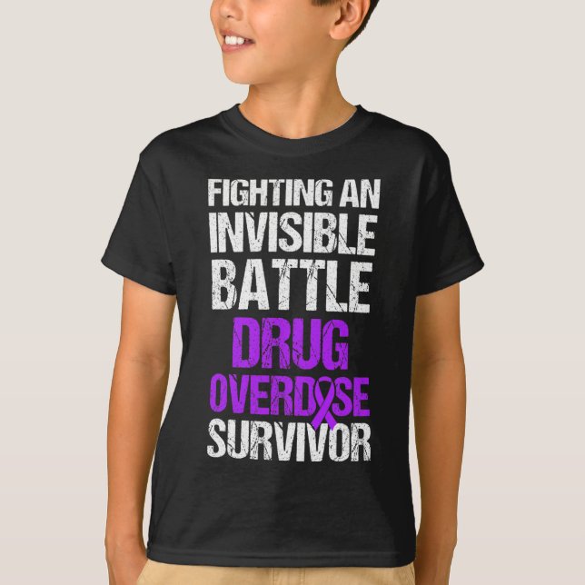 Drug Overdose Awareness Warrior Survivor 50 T-Shirt (Front)