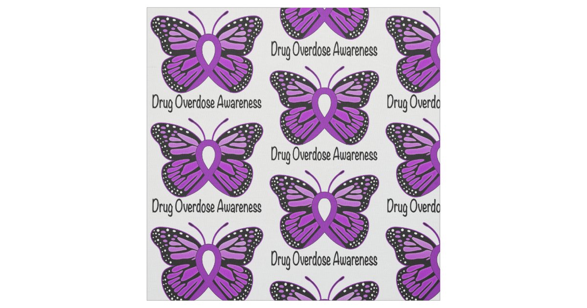 Drug Overdose Butterfly Awareness Ribbon Fabric Zazzle