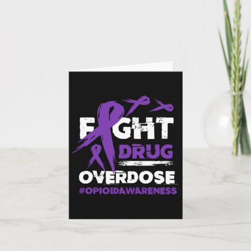 Drug Overdose Pruple Ribbon Opioid Overdose Awaren Card