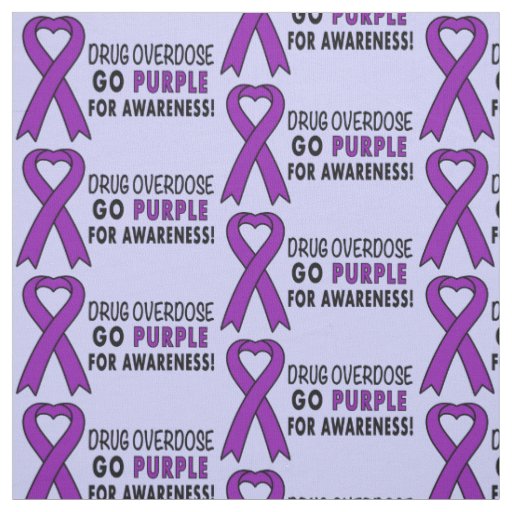 Drug Overdose: Purple Awareness Ribbon Fabric