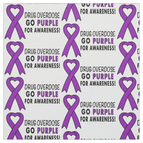Drug Overdose Purple Awareness Ribbon Fabric