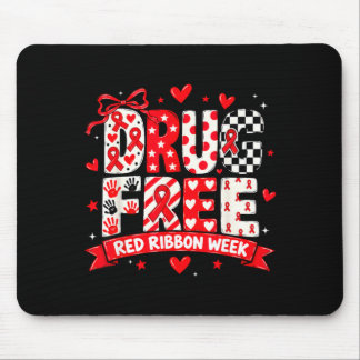 Drug Red Ribbon Week School Awareness Anti-Drug Mouse Pad