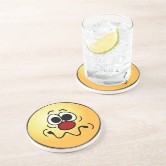 Drugged Smiley Face Grumpey Beverage Coasters
