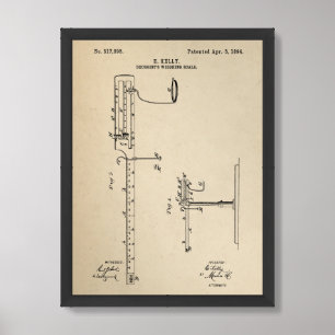 Druggists' weighing scale medicine retro patent framed art