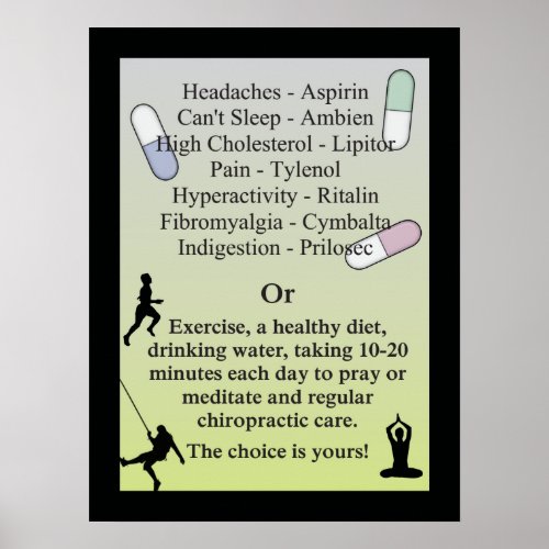 Drugs or Natural Chiropractic Care Poster