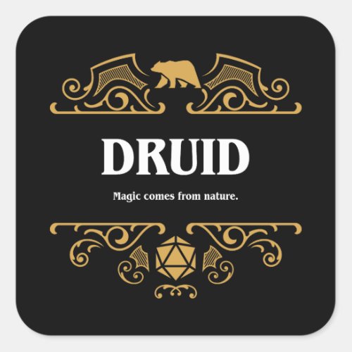 Druid Class Tabletop RPG Gaming Square Sticker