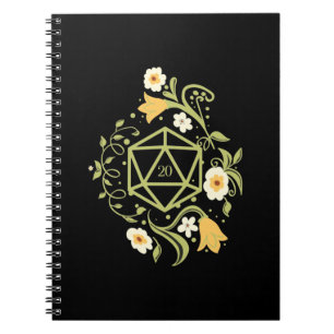 Druid D20 Dice Plants and Flowers Tabletop RPG Notebook