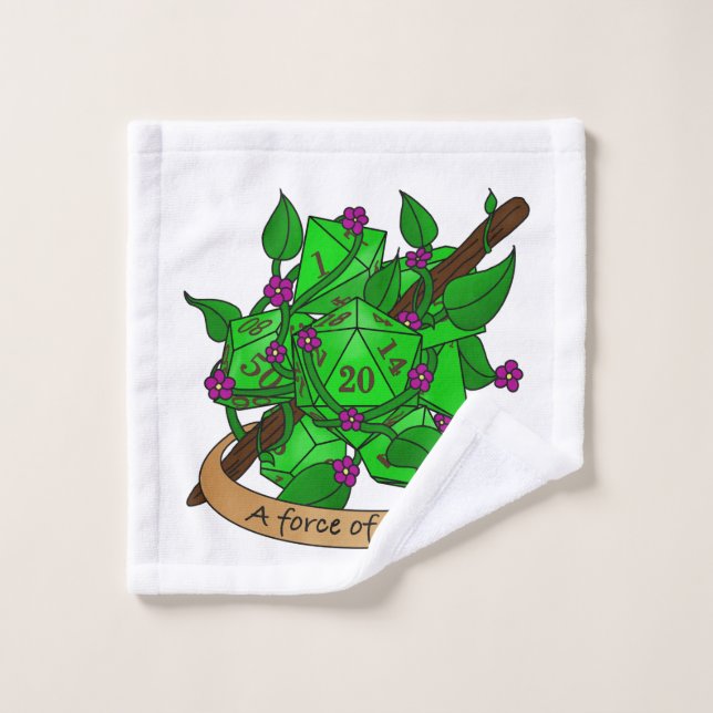 Druid Dice Design Bath Towel Set (Wash Cloth)