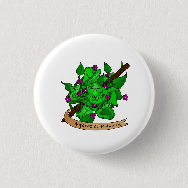 Druid Dice Design Button (Front)