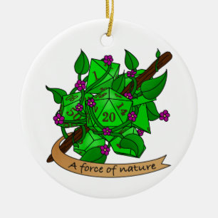 Druid Dice Design Ceramic Ornament