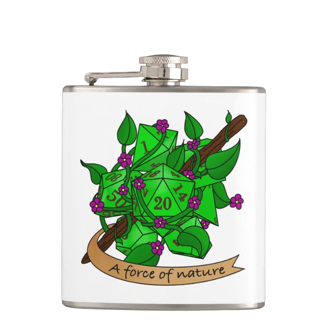 Druid Dice Design Flask (Front)