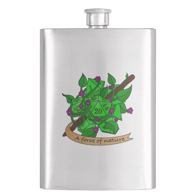 Druid Dice Design Flask (Front)