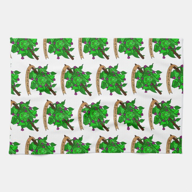 Druid Dice Design Kitchen Towel (Horizontal)