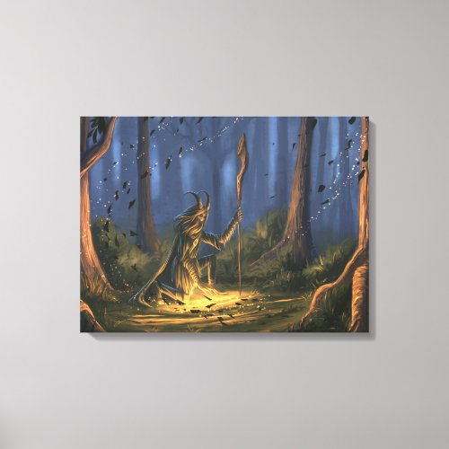 Druid in the forest canvas print