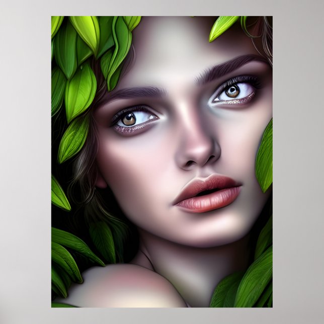 Druid Nature Goddess Woman fantasy art Poster (Front)