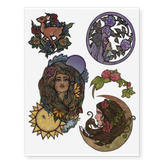 Druid pagan art Goddess Temporary Tattoos