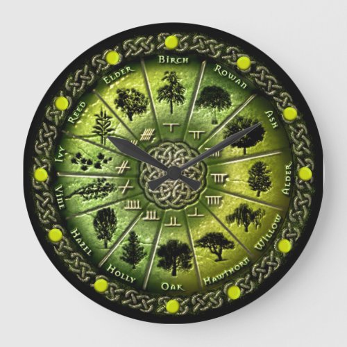 Druid tree calendar clock