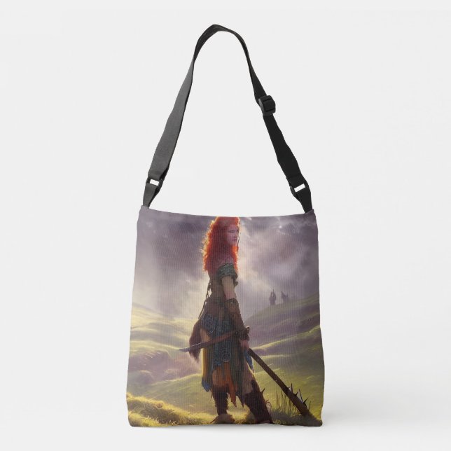 Druid Warrior Princess Fantasy Art   Crossbody Bag (Back)