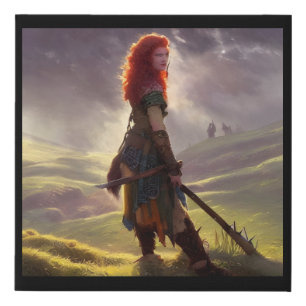 Druid Warrior Princess Fantasy Art Faux Canvas Print