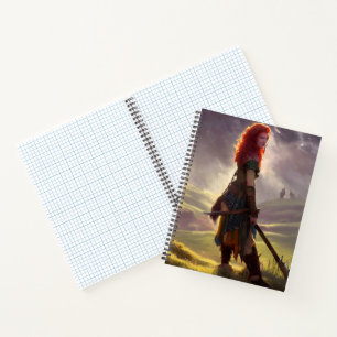 Druid Warrior Princess Fantasy Art Graph Notebook