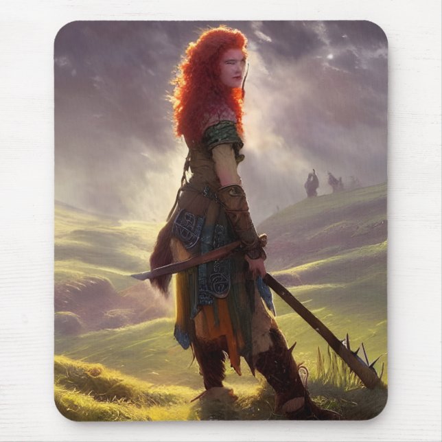 Druid Warrior Princess Fantasy Art  Mouse Pad (Front)