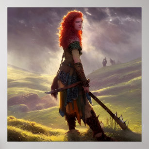Druid Warrior Princess Fantasy Art   Poster