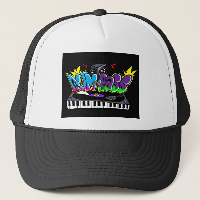 Drum and Bass Graffiti Trucker Hat (Front)