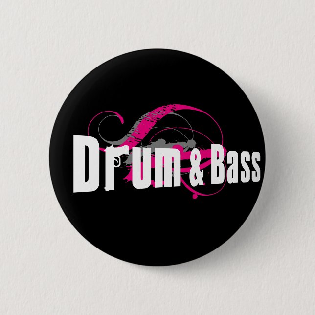 Drum and Bass Mob Pinback Button (Front)