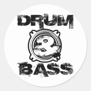 Drum and Bass Subwoofer Classic Round Sticker