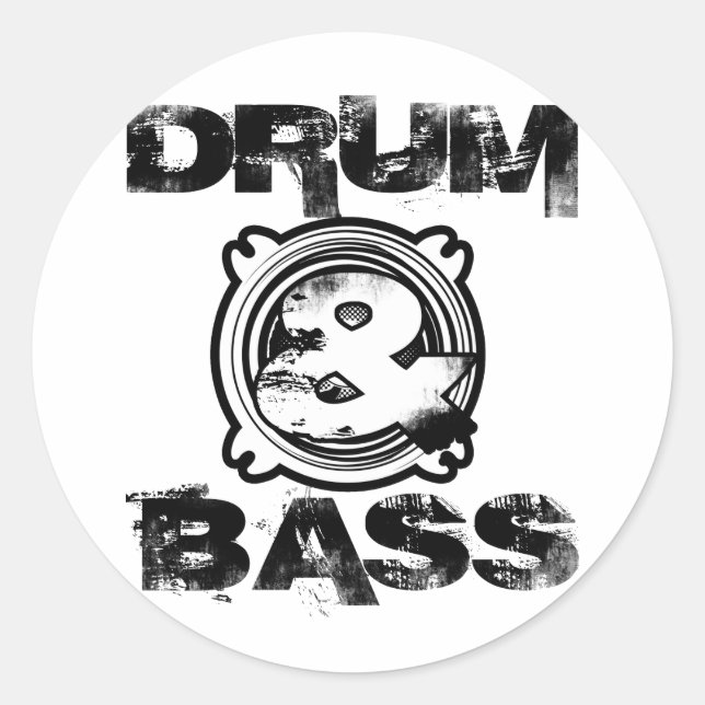 Drum and Bass Subwoofer Classic Round Sticker (Front)