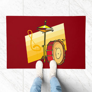 Drum and Cymbal Music Percussion Art Doormat