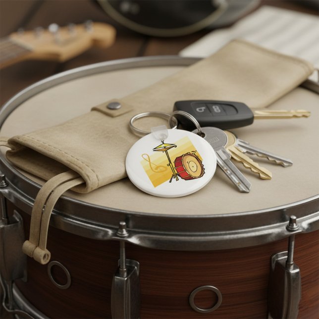 Drum and Cymbal Music Percussion Art Keychain (Creator Uploaded)