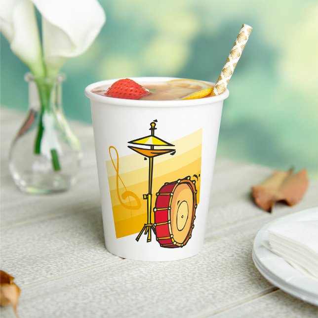 Drum and Cymbal Music Percussion Art Paper Cups (Creator Uploaded)