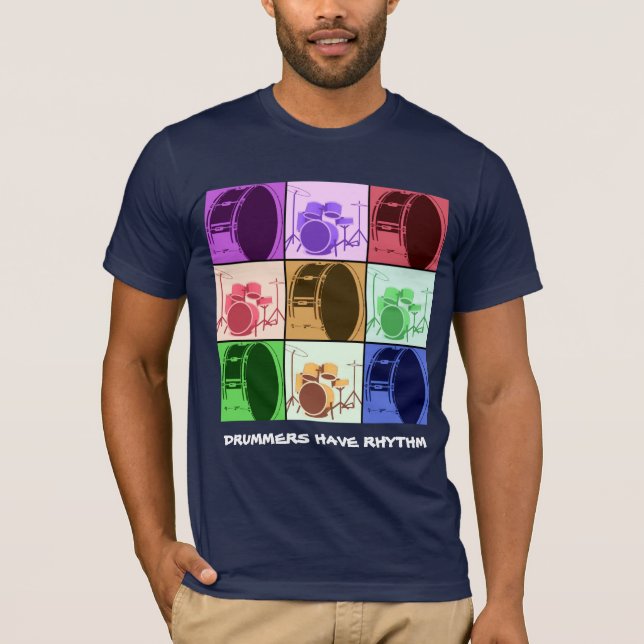 Drum and Drum Set Mod Dark Shirt Pop Art (Front)