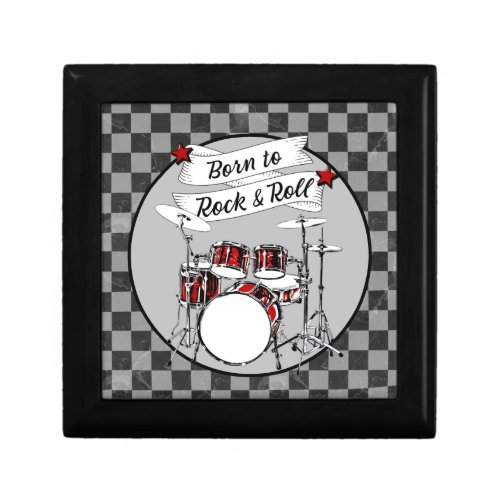 Drum Born to Rock  Roll Drummer Musician Keepsake Gift Box