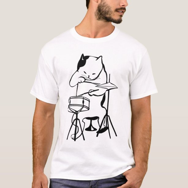 cat drummer shirt