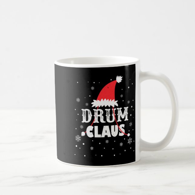 Drum Claus Santa Christmas Drummer Long Sleeve  Coffee Mug (Right)