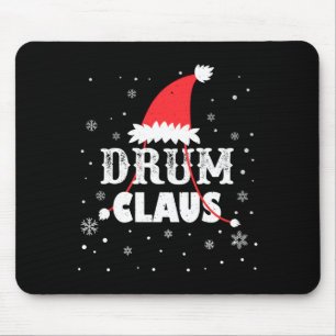 Drum Claus Santa Christmas Drummer Long Sleeve  Mouse Pad