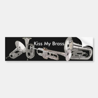 Drum Corps - Marching Band - Kiss My Brass Bumper Sticker