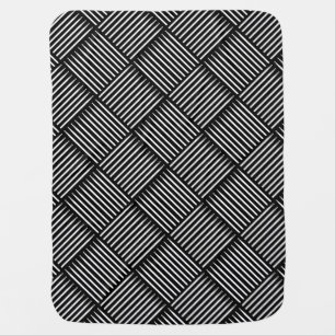 Drum Crosshatch Black Baby Blanket