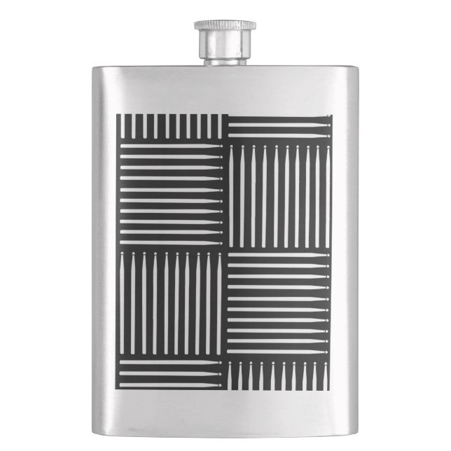 Drum Crosshatch Black Flask (Front)